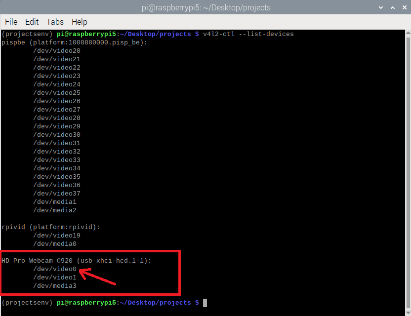 Raspberry Pi — список всех USB-устройств для поиска идентификатора веб-камеры