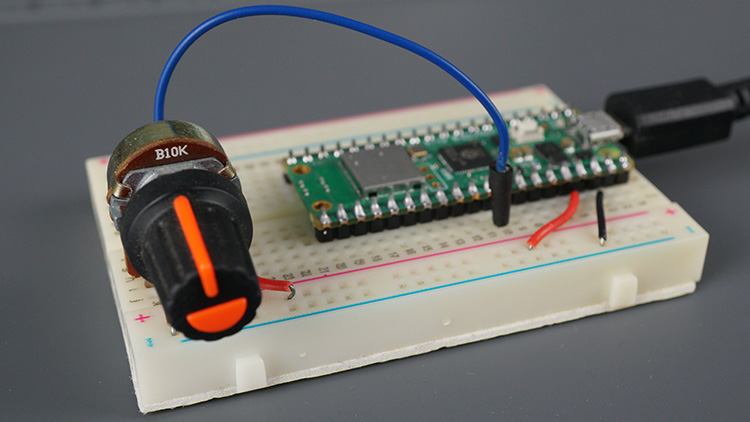 Raspberry Pi Pico с потенциометром