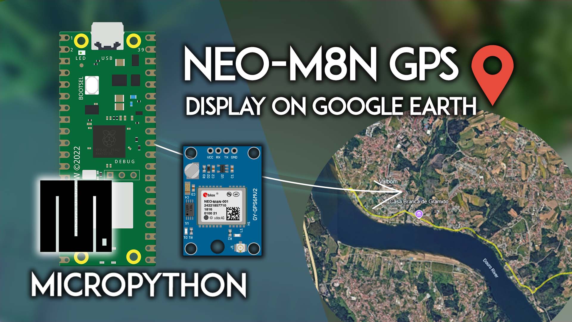 Raspberry Pi Pico с GPS-модулем NEO-M8N: GPS-логгер и отображение маршрута в Google Earth (MicroPython)