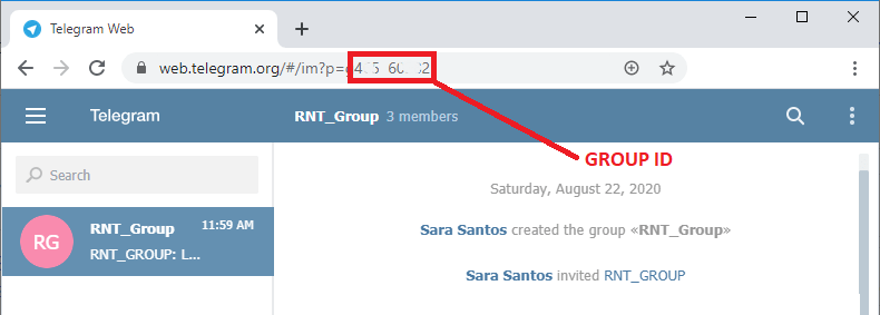 Получение ID группы Telegram