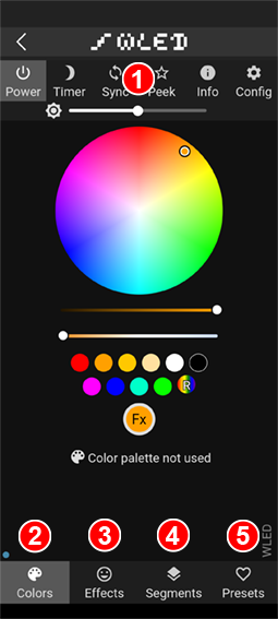 Обзор интерфейса приложения WLED