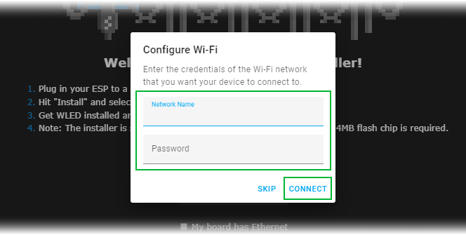 Настройка WiFi WLED