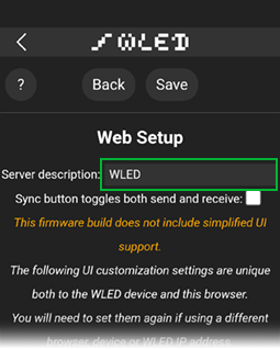 Изменение имени устройства WLED
