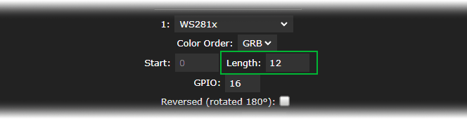 Выбор количества светодиодов WLED