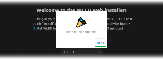 Установка WLED SR завершена