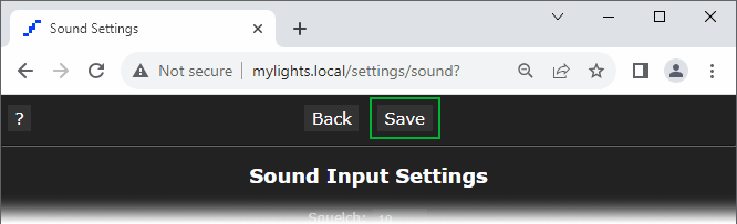 Сохранение настроек звука WLED SR