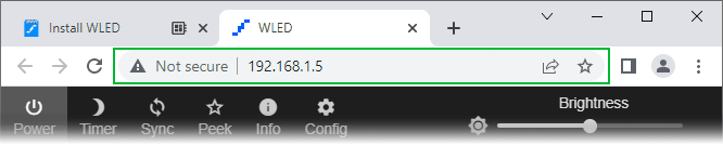 URL веб-интерфейса WLED