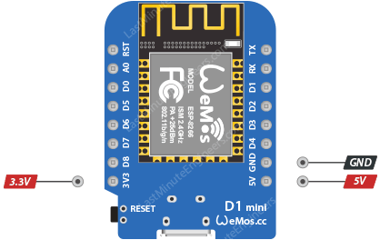 WeMos D1 Mini Power Pins