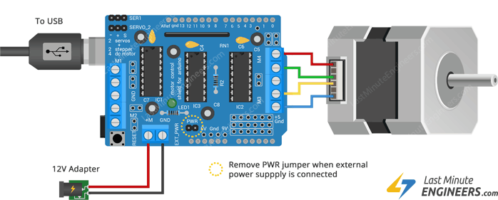 Control DC, Stepper & Servo with L293D Motor Driver Shield & Arduino