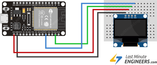 Схема подключения OLED дисплейного модуля к ESP32