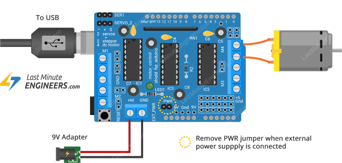 Control DC, Stepper & Servo with L293D Motor Driver Shield & Arduino