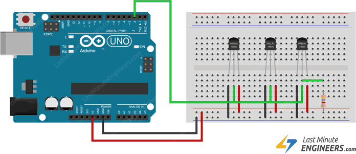 Подключение нескольких цифровых датчиков температуры DS18B20 к Arduino