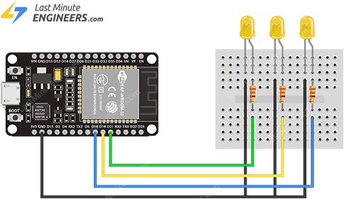 Подключение нескольких светодиодов к ESP32 для одновременного управления ШИМ
