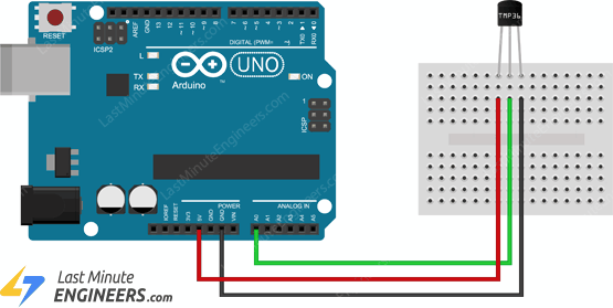 Подключение датчика температуры TMP36 к Arduino