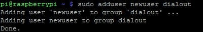 Добавление пользователя в группу dialout