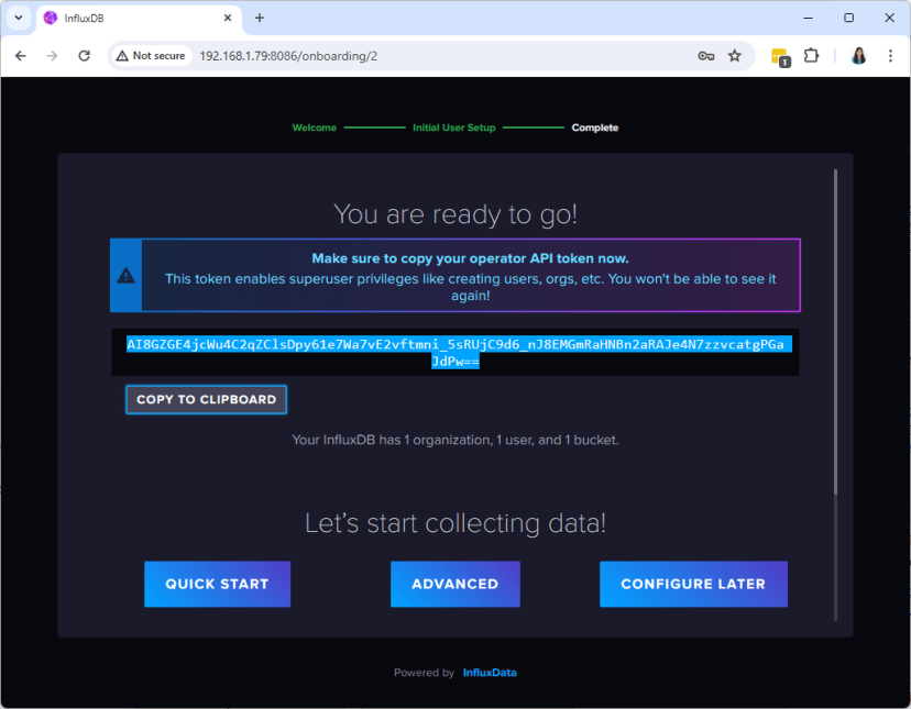 API-токен InfluxDB