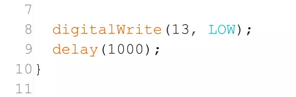 Код Arduino для управления светодиодом