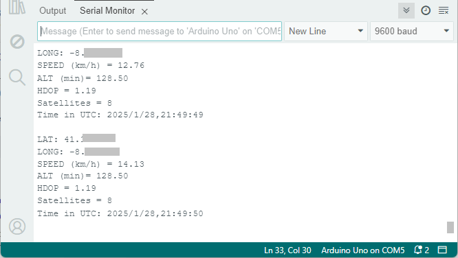 Arduino с NEO-M8N — получение парсированных данных с TinyGPSPlus