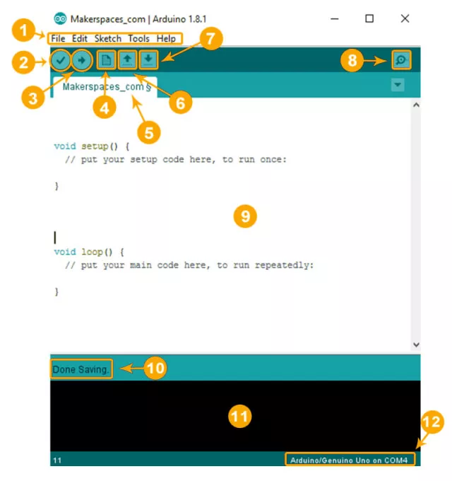 Arduino IDE интерфейс
