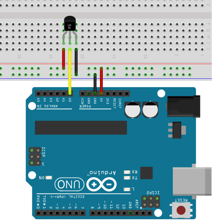 LM35 / LM35DZ и LM34 — схема подключения к Arduino