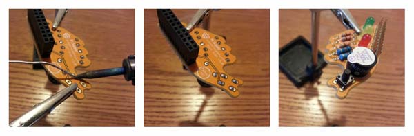 Сборка Fish Dish — пайка кнопки