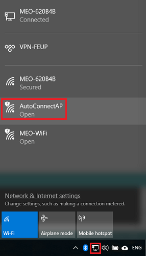 Подключение к точке доступа AutoConnectAP
