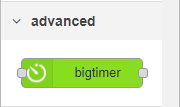 Узел Big Timer в палитре Node-RED