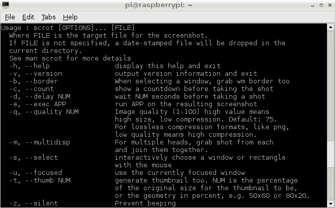 Расширенные параметры команды scrot