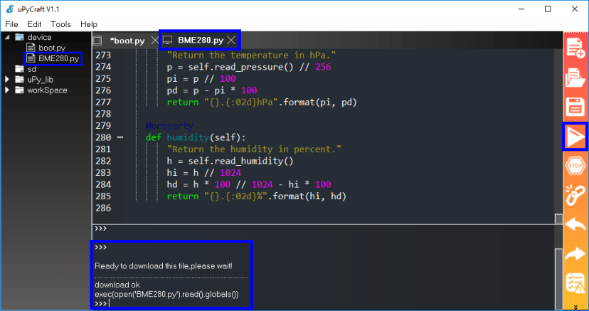 Установка библиотеки BME280 MicroPython ESP32 ESP8266 uPyCraft IDE шаг 4