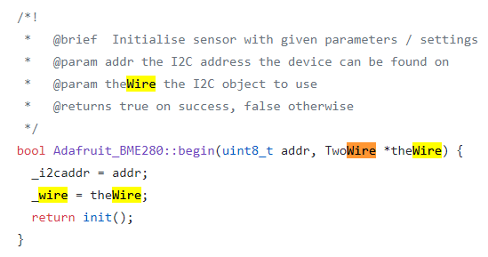Библиотека Adafruit_BME280 с использованием других пинов I2C