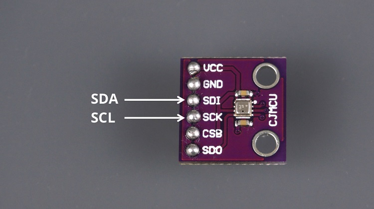 Датчик BME280 с пинами I2C SDA (SDI) и SCL (SCK)