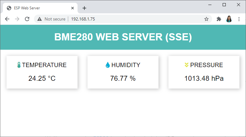 Веб-сервер BME280 с использованием Server-Sent Events SSE ESP8266 NodeMCU Arduino