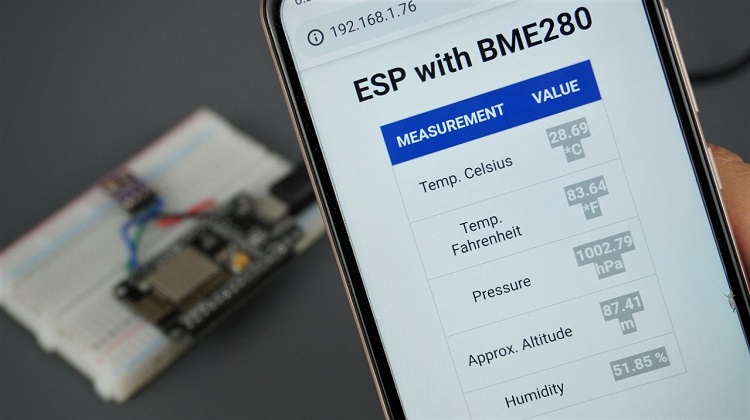 Отображение показаний BME280 на веб-сервере с ESP32 или ESP8266
