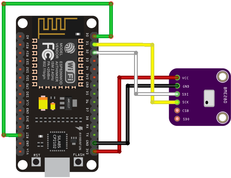 ESP8266 NodeMCU BME280 schematic