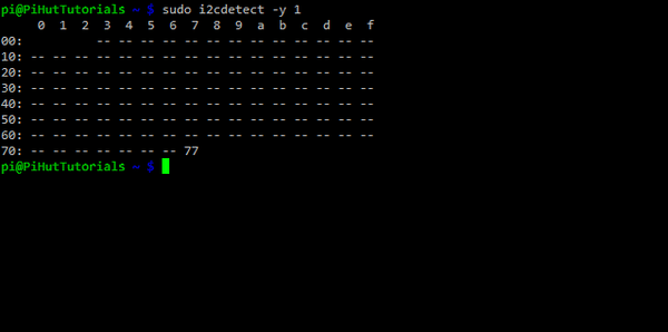 Вывод i2cdetect для BMP180
