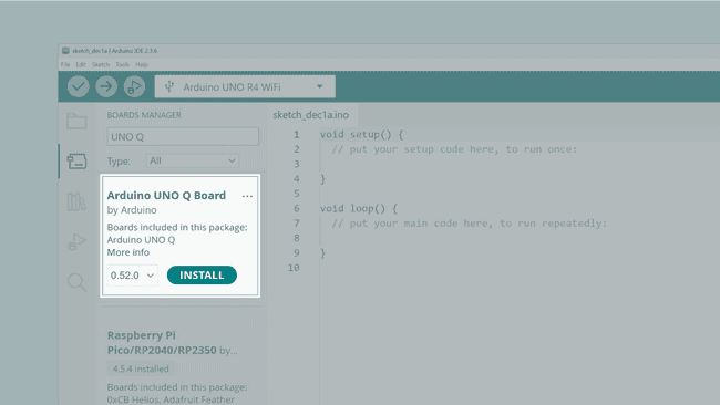 Установка ядра UNO Q Zephyr