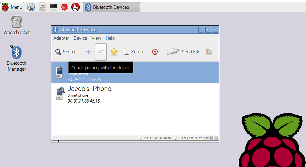 Выбор устройства для сопряжения по Bluetooth