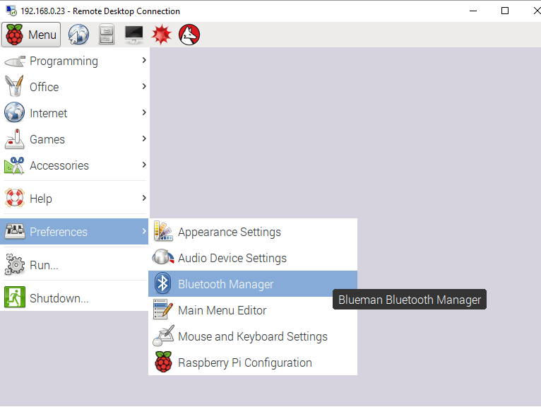 Менеджер Bluetooth-устройств Raspberry Pi