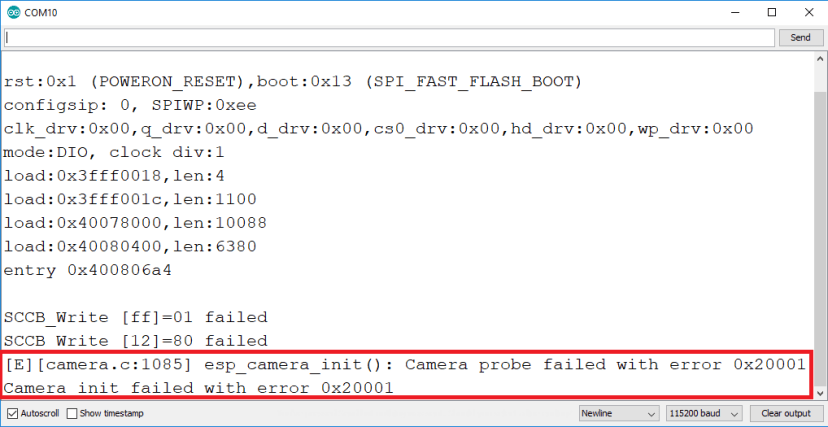 ESP32-CAM Camera init failed with error 0x20001 или аналогичная