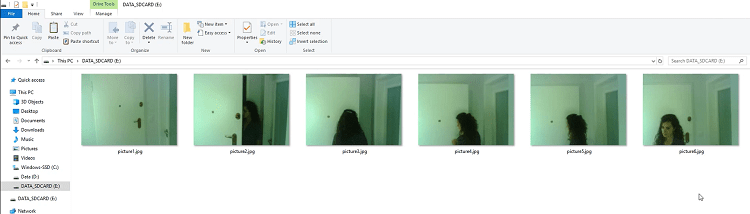 ESP32-CAM сделанные фотографии на карте microSD