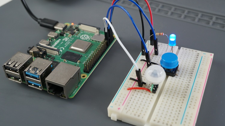 Raspberry Pi — датчик движения с уведомлениями по электронной почте — схема