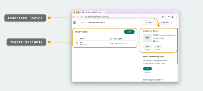 «Вещь» (Thing) в Arduino Cloud