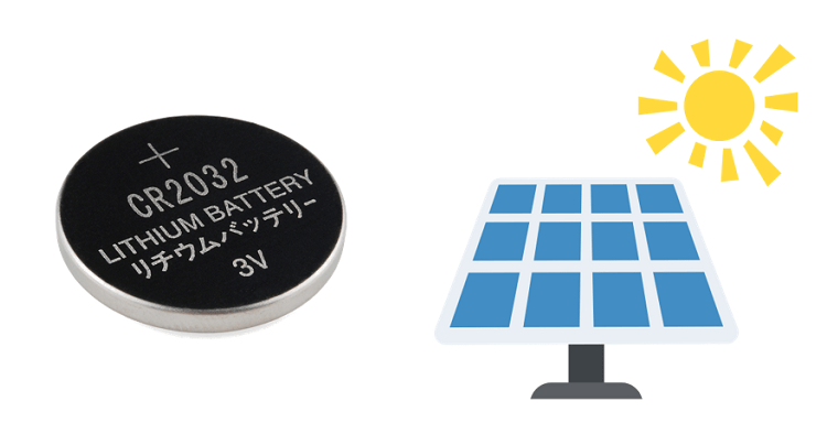 Питание от батарейки и солнечной панели