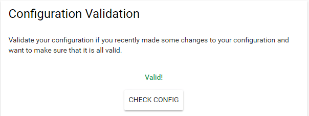 Проверка конфигурации Home Assistant