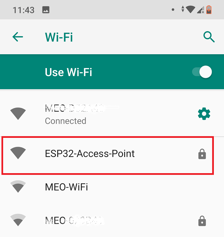 Подключение к точке доступа ESP32 Server Access Point