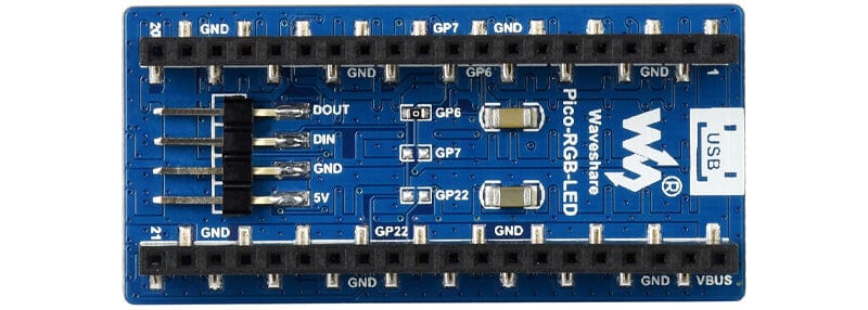 Ручное подключение RGB LED матрицы Waveshare для Raspberry Pi Pico