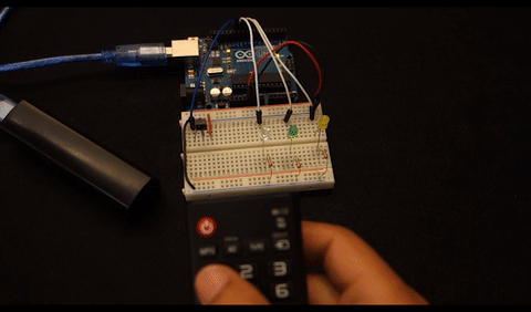Демонстрация управления светодиодами с помощью ИК-пульта и Arduino