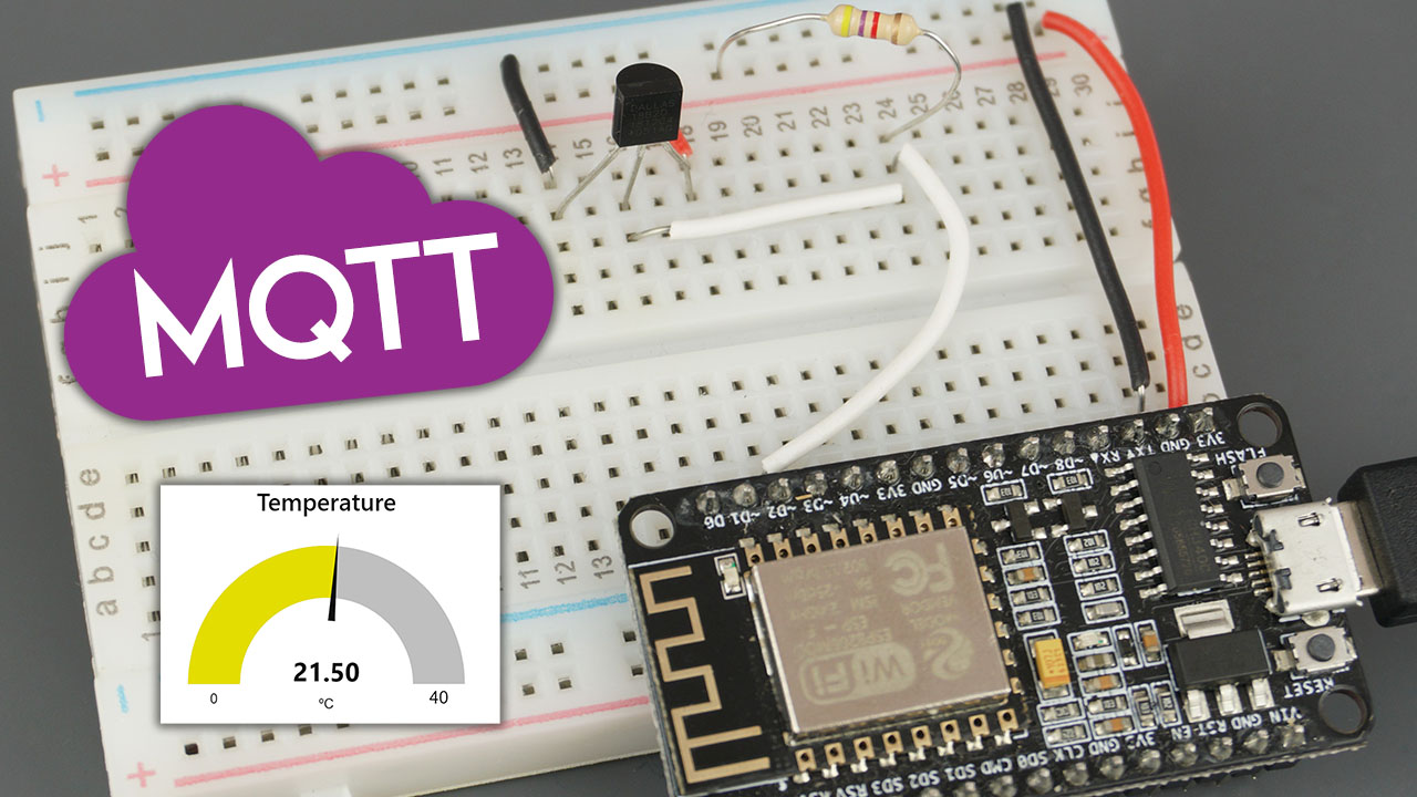 ESP8266 NodeMCU MQTT публикация показаний температуры DS18B20 Arduino IDE Node-RED
