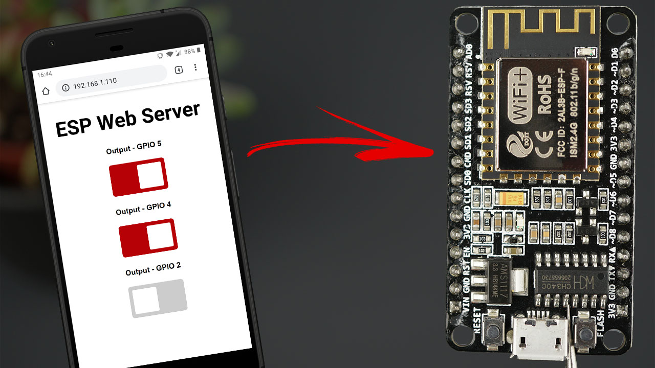 ESP8266 NodeMCU асинхронный веб-сервер управление выходами с Arduino IDE библиотека ESPAsyncWebServer