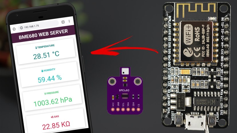 ESP8266 NodeMCU BME680 датчик газа влажность барометрическое давление температура окружающей среды качество воздуха Arduino IDE веб-сервер